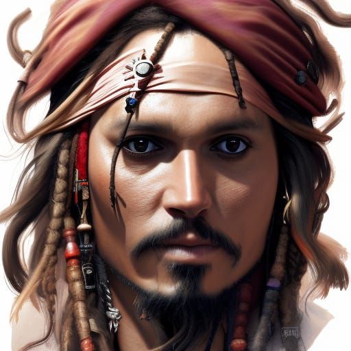 Hyperdetailed Portrait of Jack Sparrow in 8K Resolution