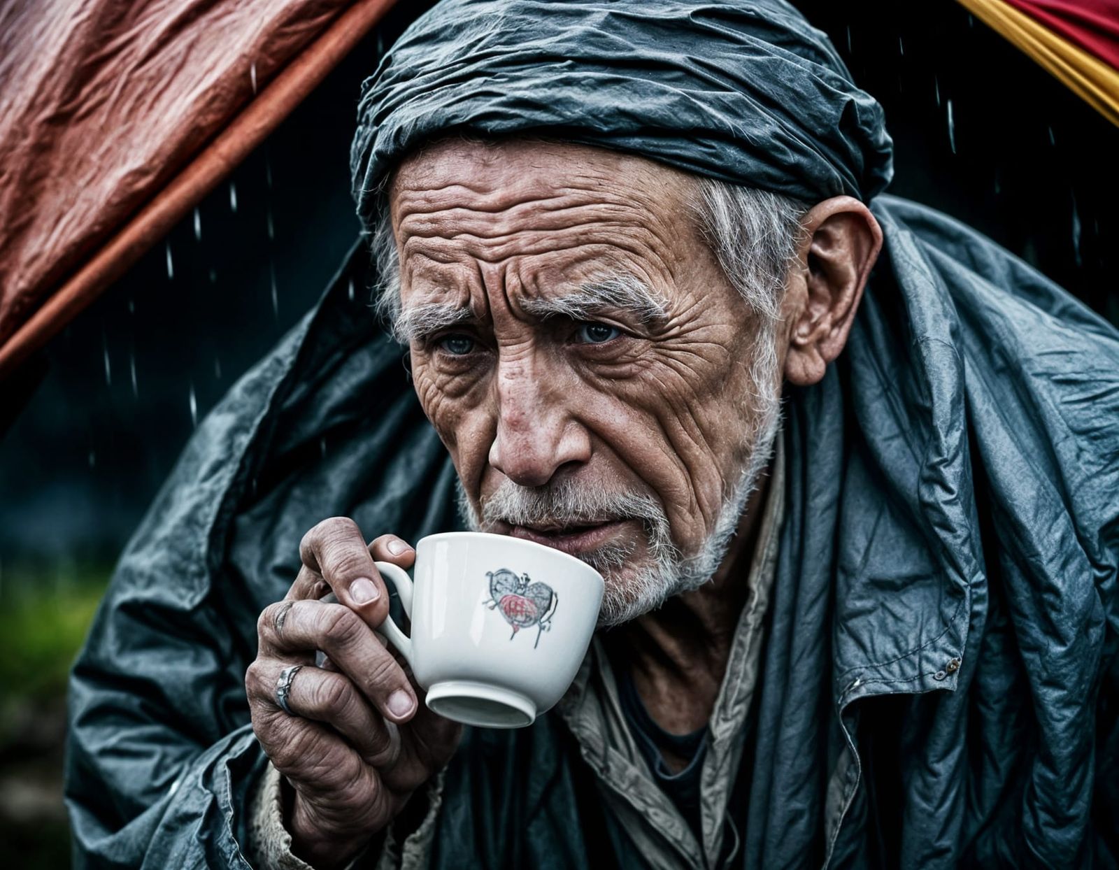 Weathered Solace in the Rain