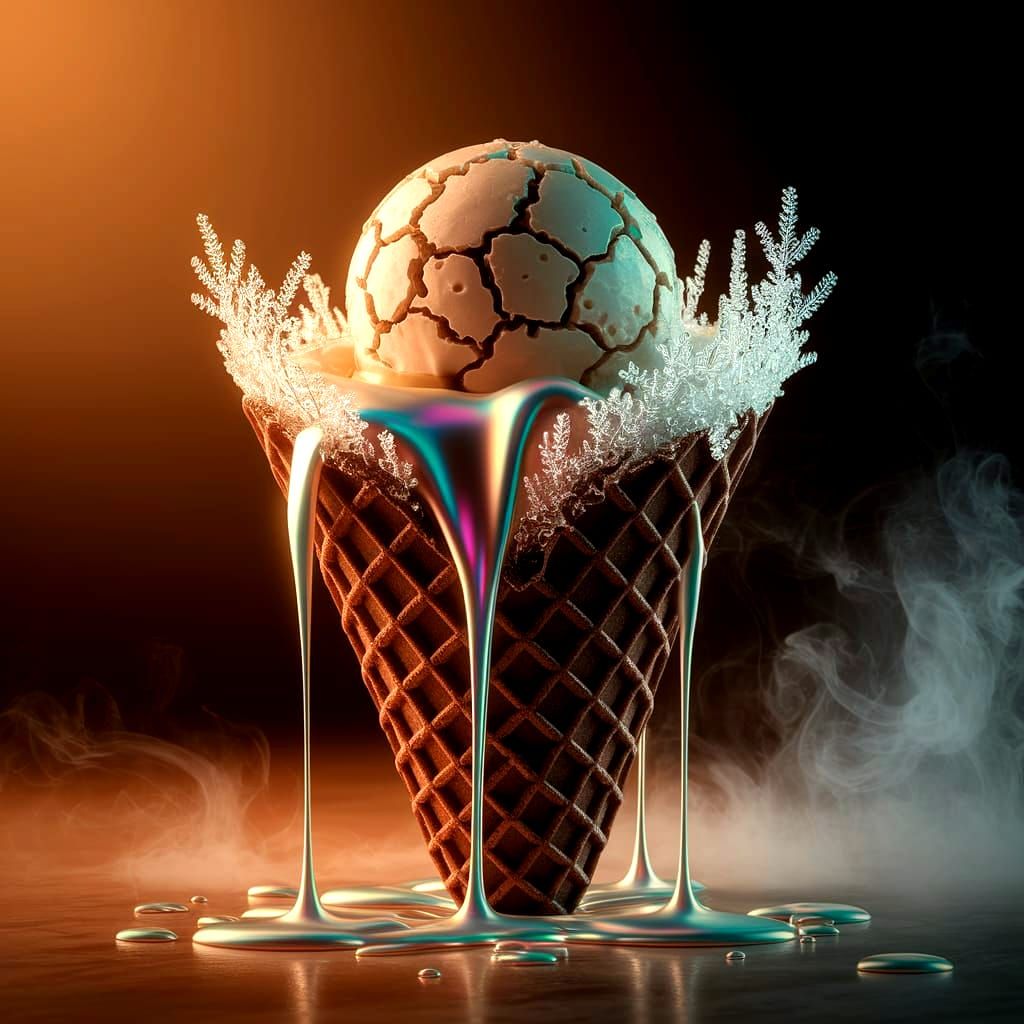 Haunting Ice Cream Cone in Dreamlike Photo