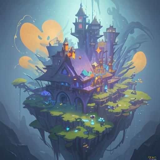 Cute Animals and GameCube in Detailed Matte Painting