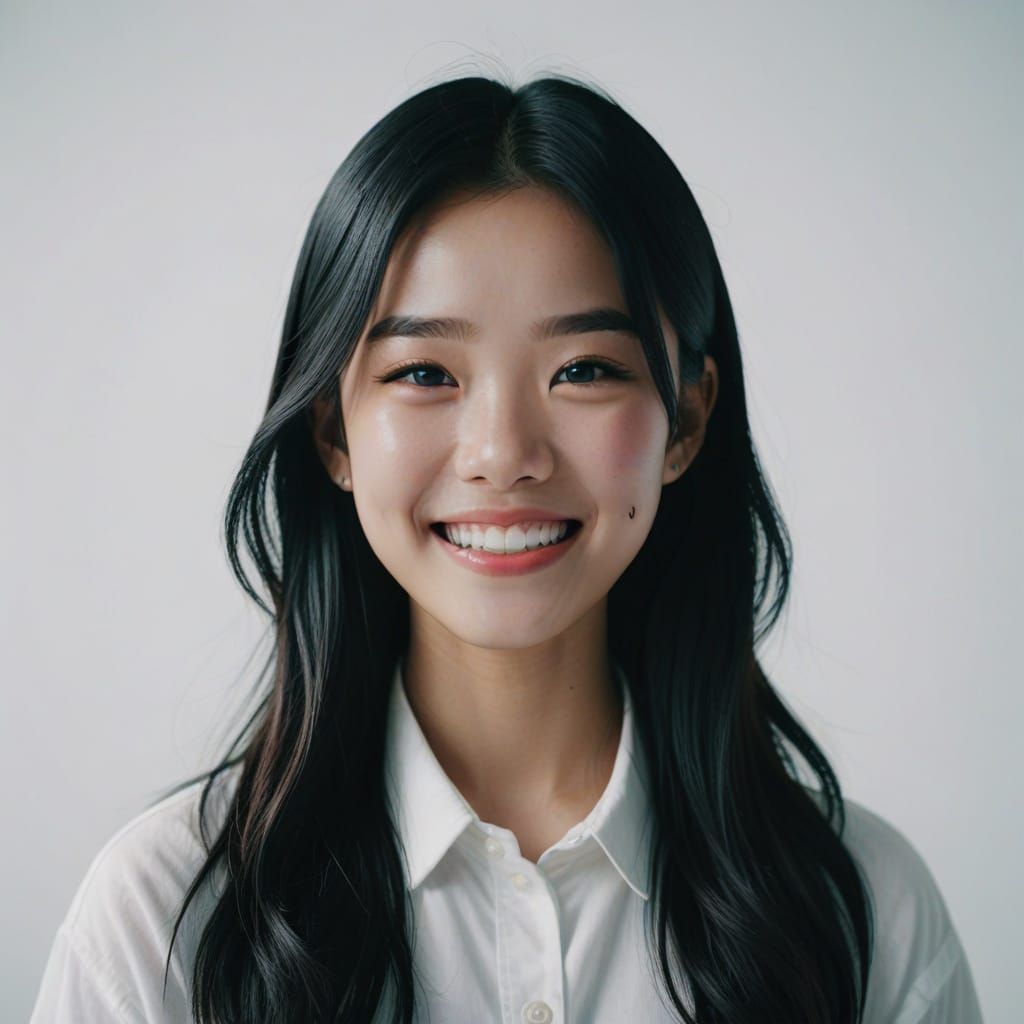 K-Pop Idol Smiles in Dreamy Studio Lighting