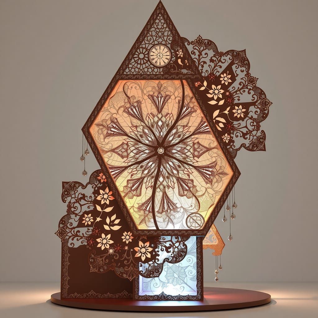 Ethereal Art Nouveau Sculpture with Futuristic Details