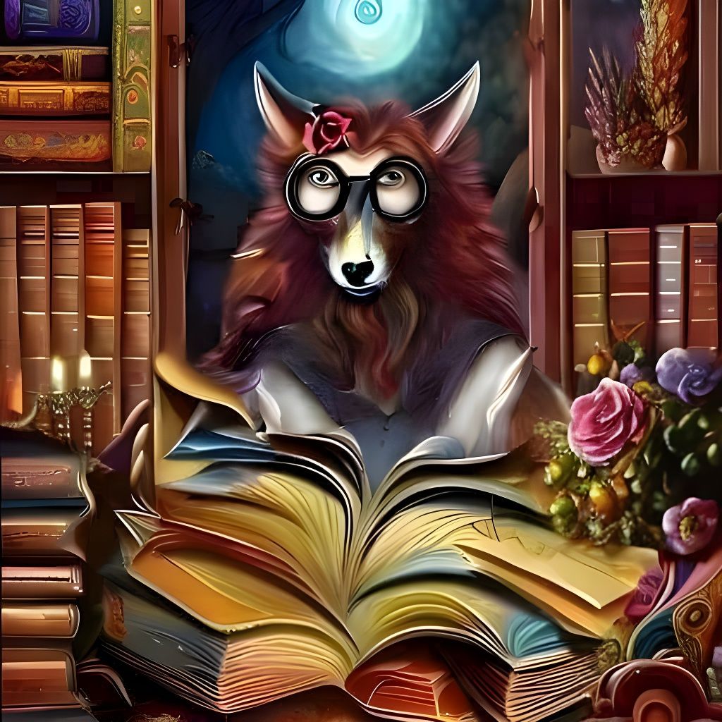 Antique Books, Matte Painting by Josephine Wall