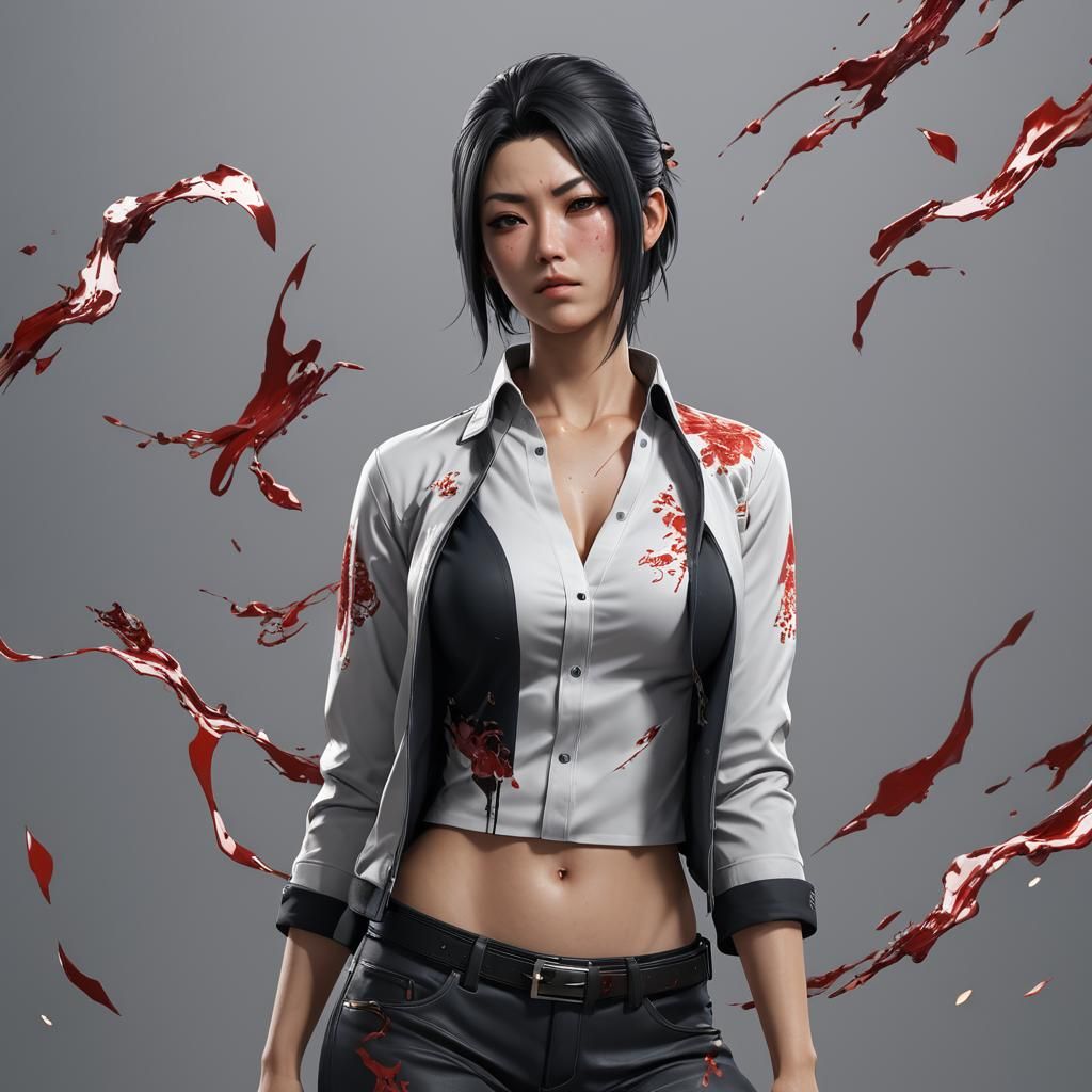 Anime Yakuza Girl in 3D Detail