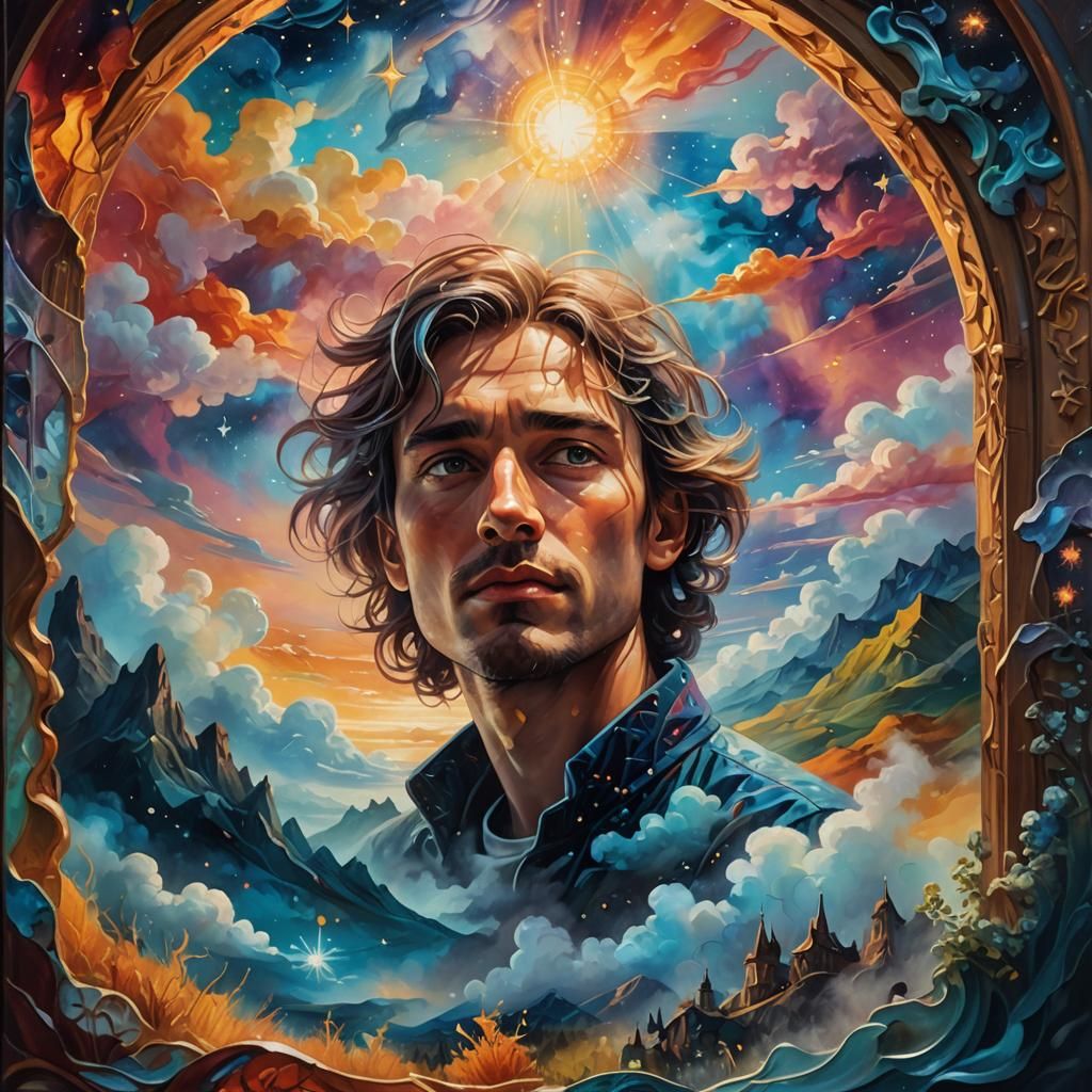 Glowing Window to a Fantasy Landscape