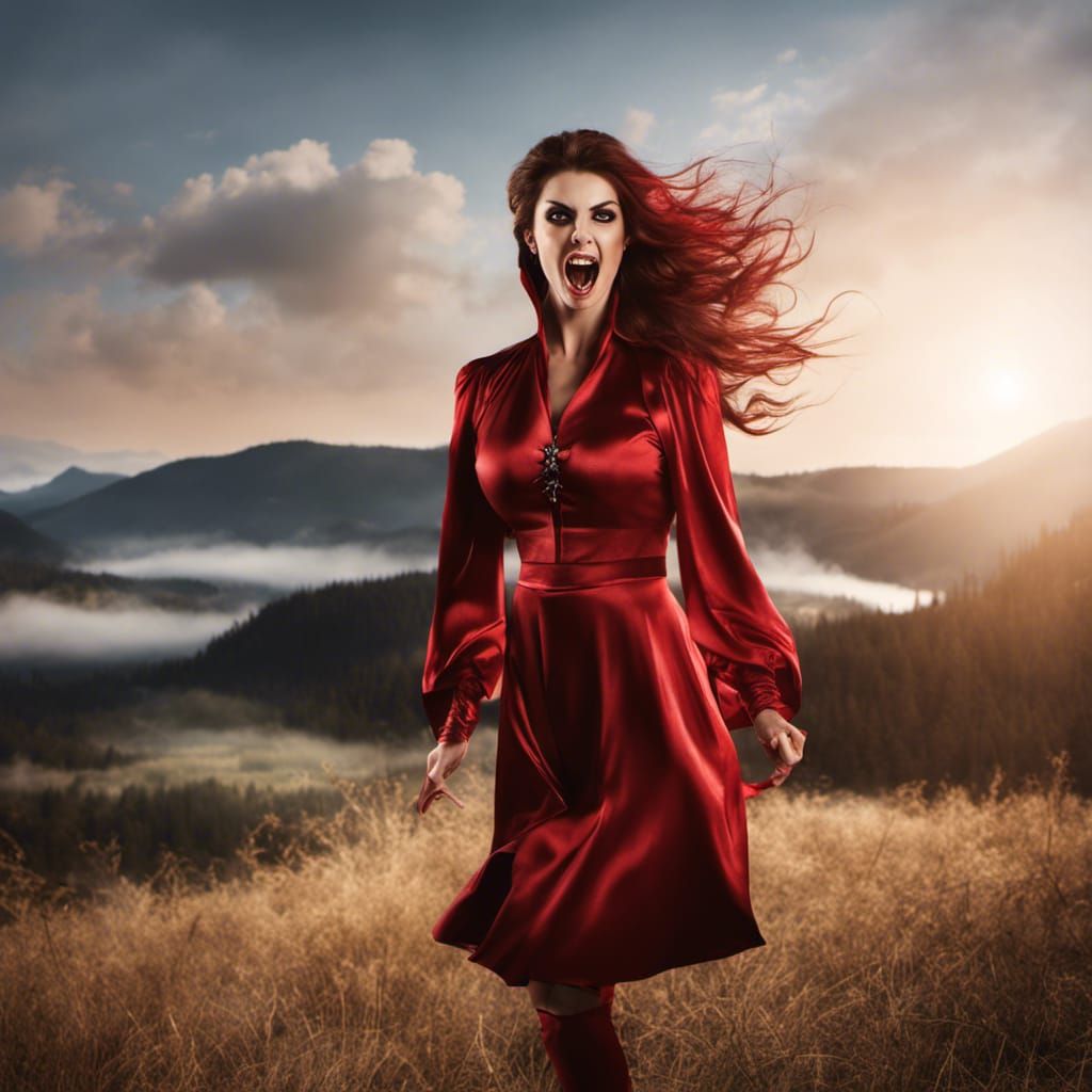 Hyperrealistic Devilish Witch Vampire Attack