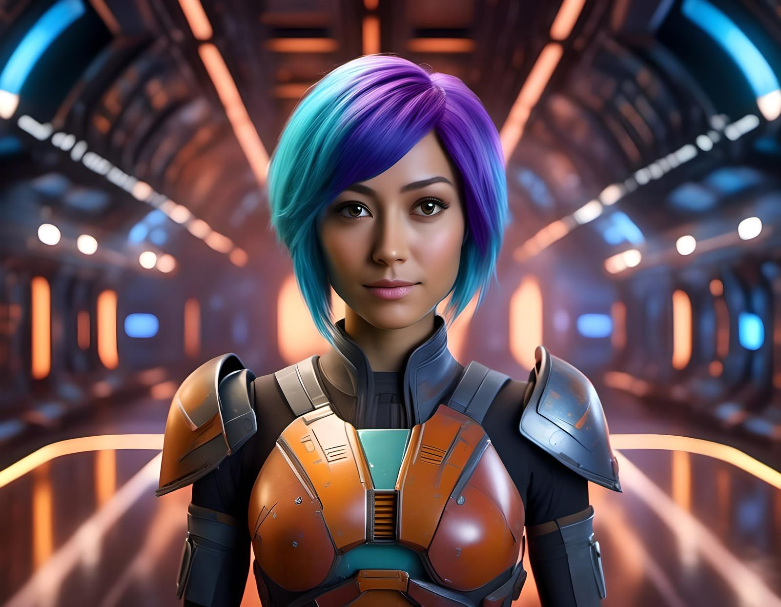 Sabine Wren CGI Portrait in Disney Animation Style