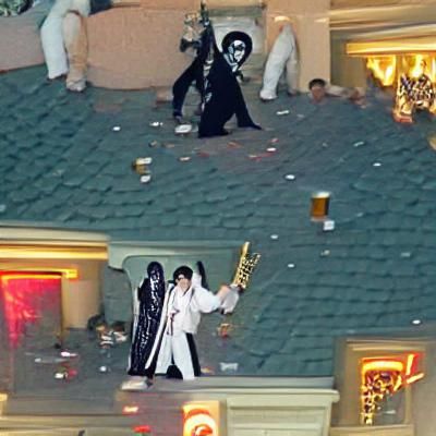 Elvis and Grim Reaper Party in Las Vegas