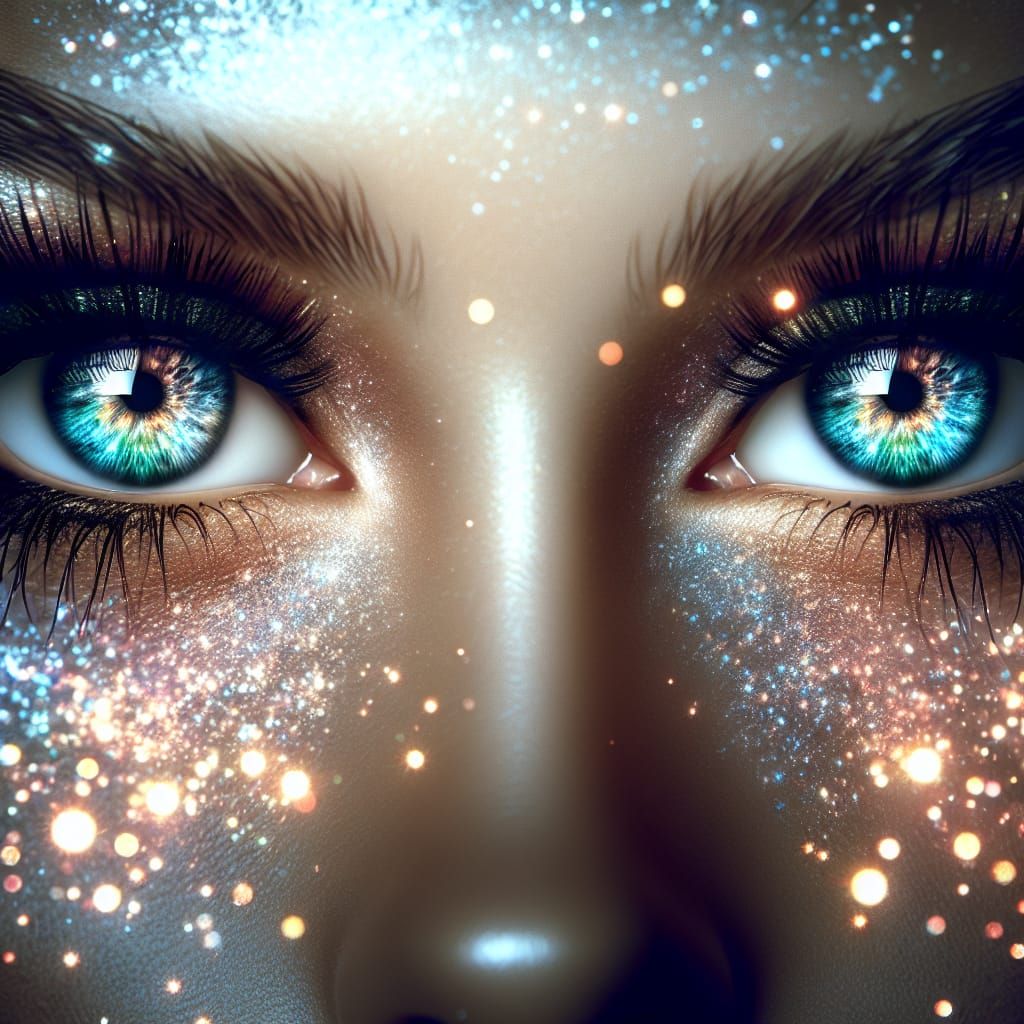 Heterochromatic Eyes Sparkle with Inner Light