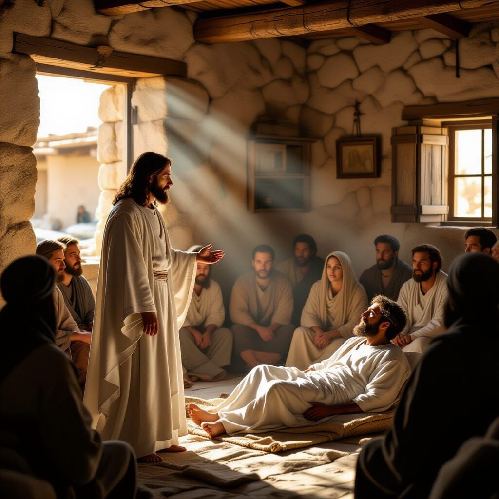 Jesus Heals a Paralytic Man in Capernaum