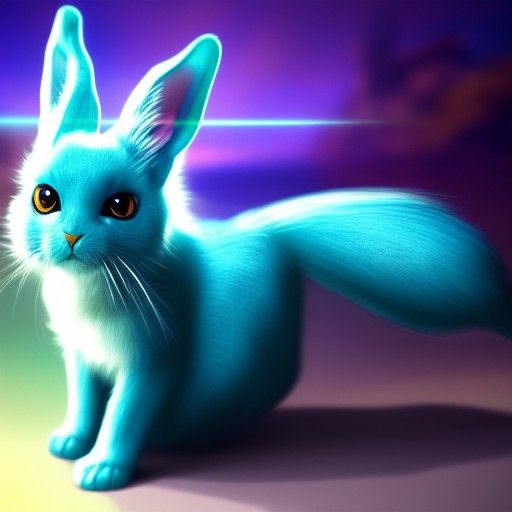 Mystic Rabbit-Cat Carbuncle with Shining Topaz