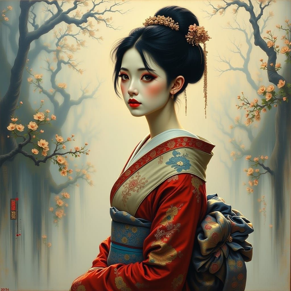 Surreal Fairy Geisha Digital Art