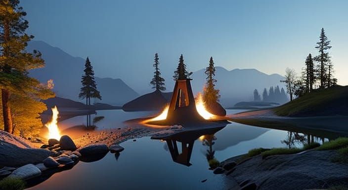 Oasis Mirage Concept Art in Dark Fantasy Style