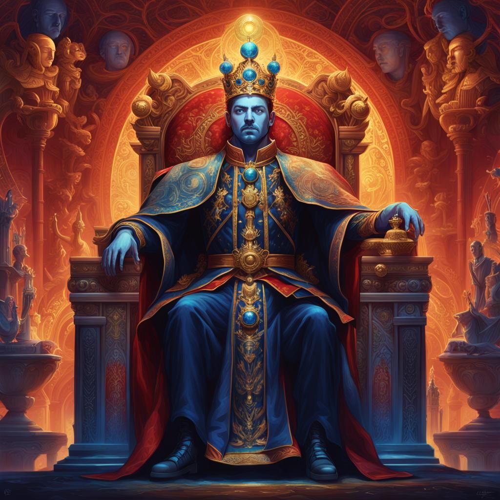 Emperor Arcana Portrait in Ethereal Art Nouveau Style