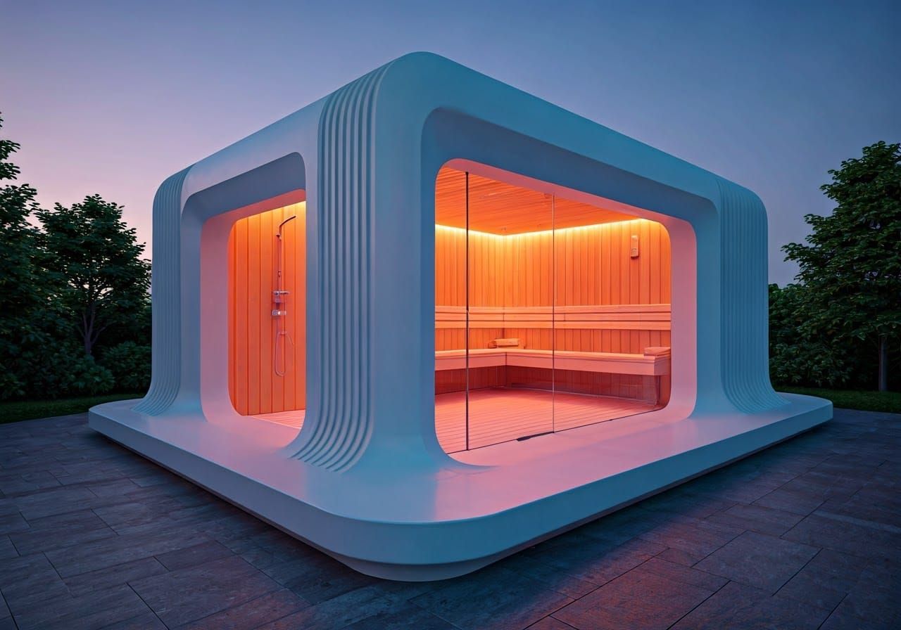Luxury Sauna in Retro-Futuristic Style