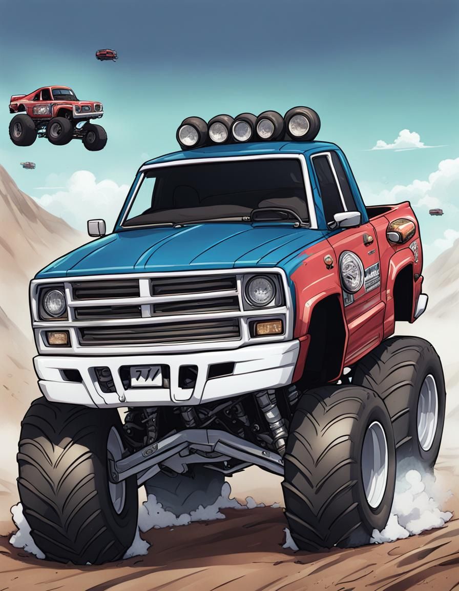 Anime Style Jazmin Bean Monster Truck Art