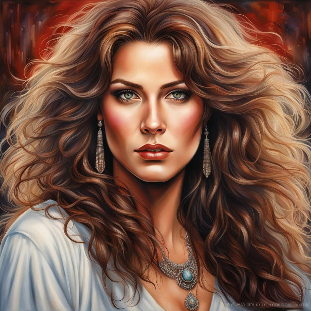 Gorgeous Woman with Expressive Eyes: 1980s Portrait