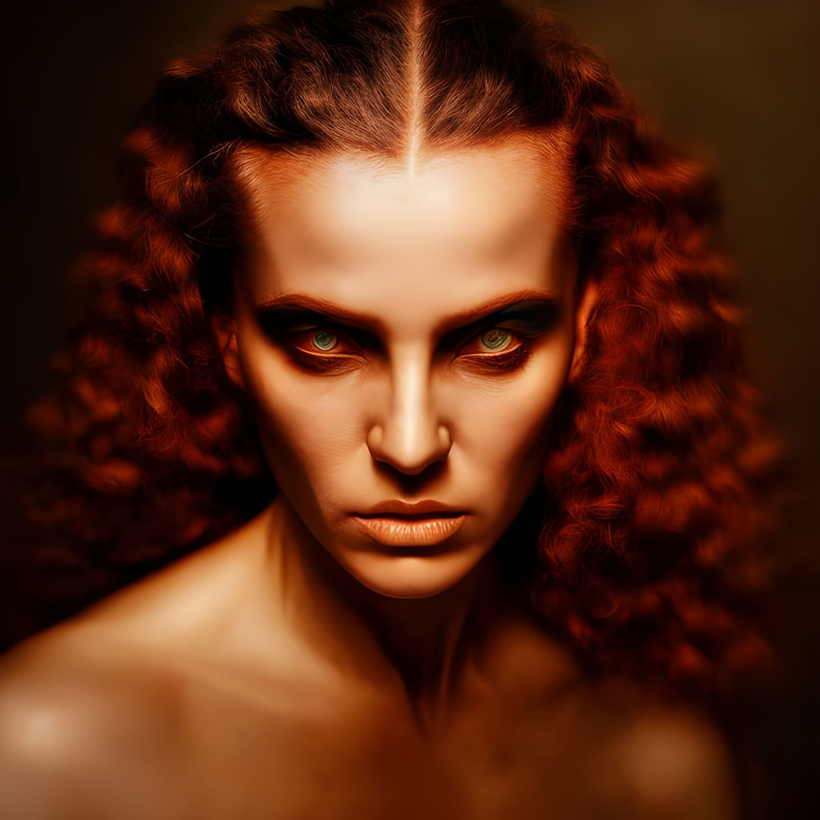 Intense Portrait in Expressionist Oil Painting Style