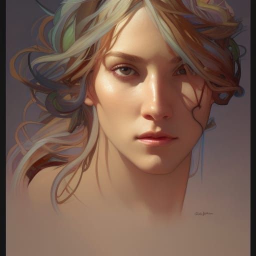 Art Nouveau Portrait with Dynamic Lighting