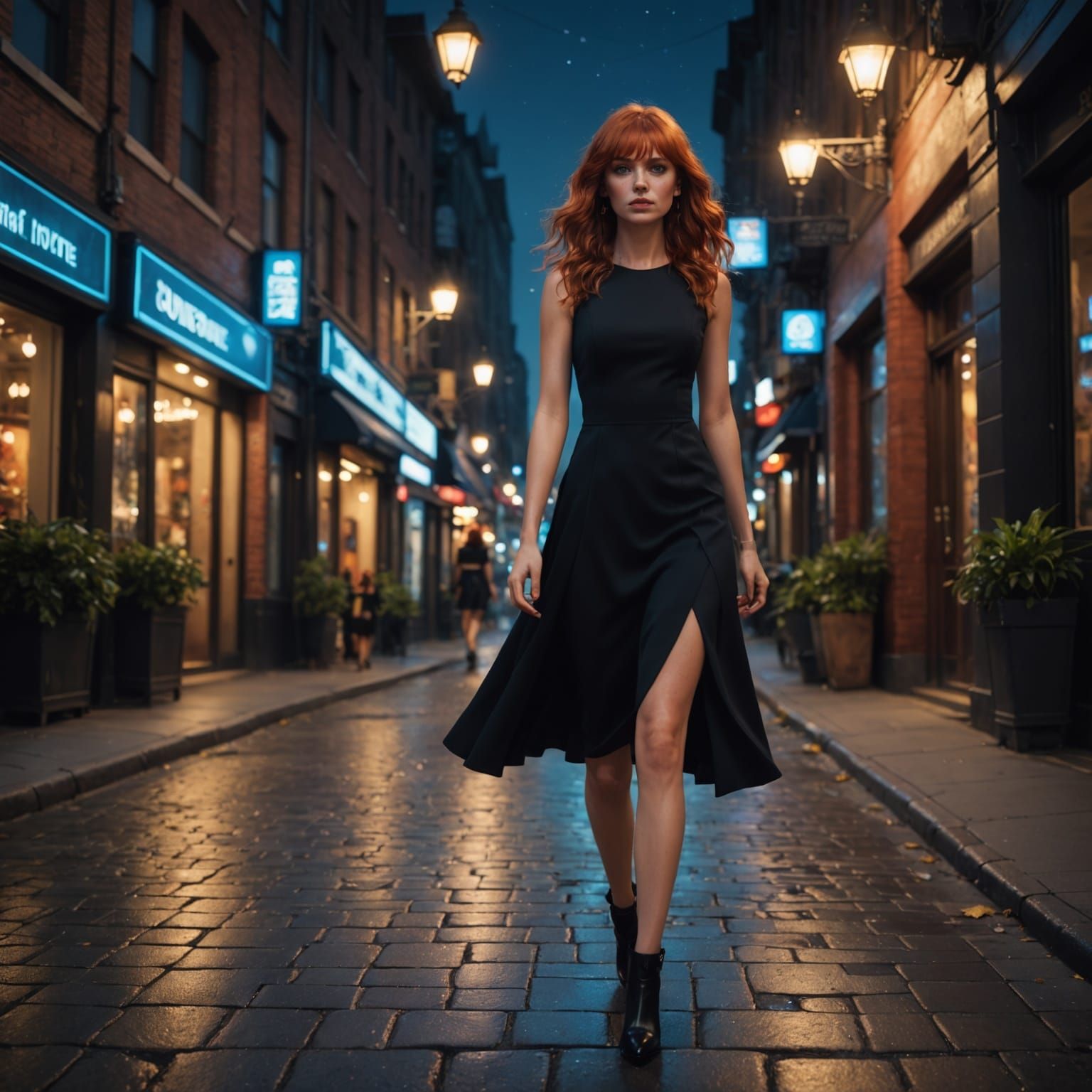 Ethereal City Nightwalker in Vibrant Dreamscapes