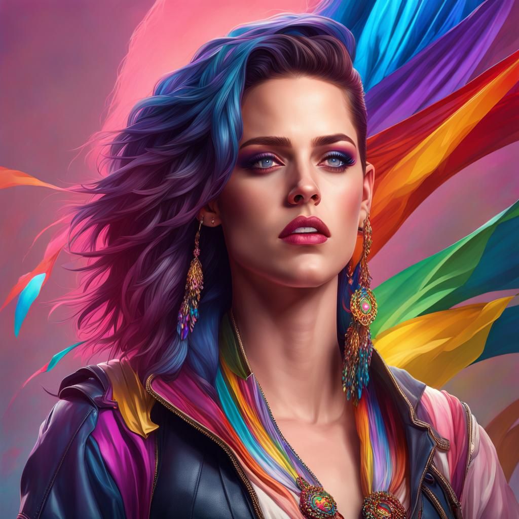 Kristen Stewart (AI created portrait for Pride 2024)