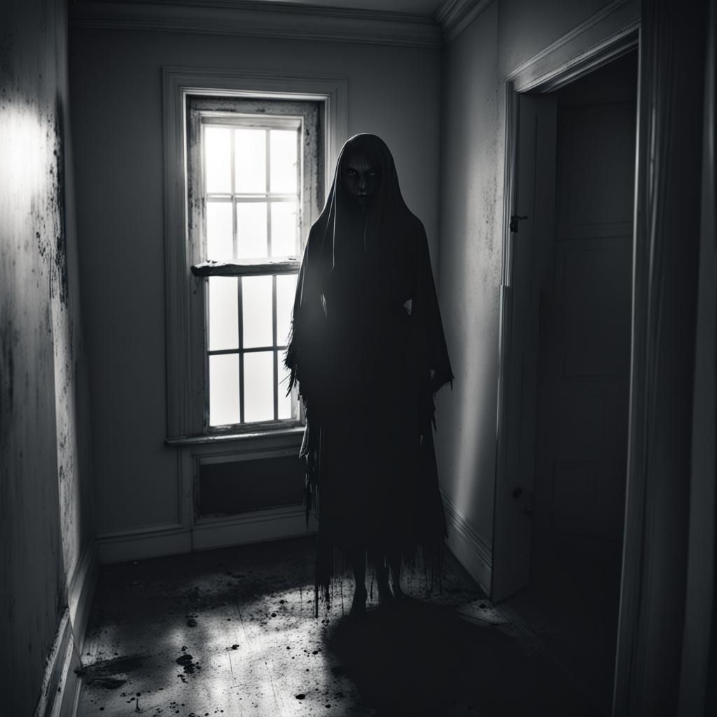 Eerie Woman Hidden in Apartment Shadows