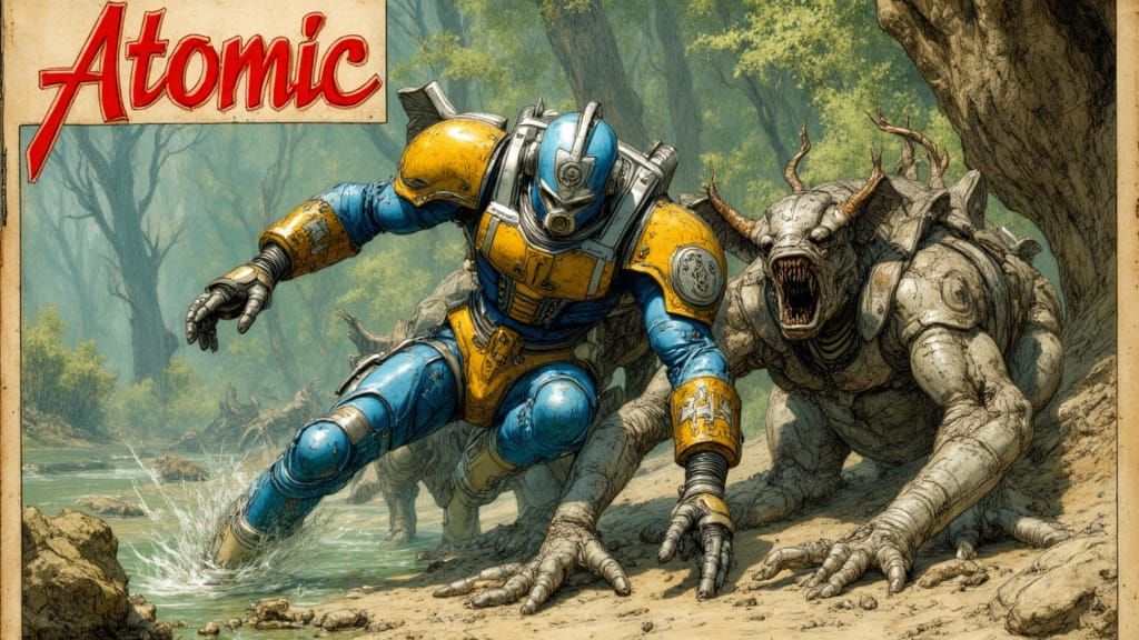 Retro-Futuristic Atomic Aftermath Magazine Cover