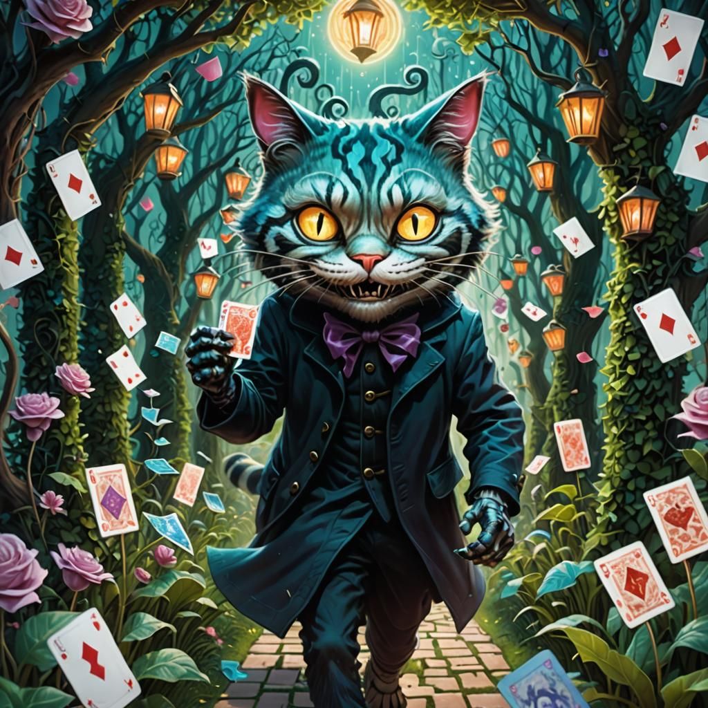 Cheshire Cat in the Hedge Maze