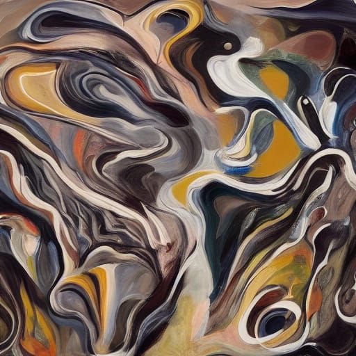 Surrealist Landscape with Dreamlike Shapes in Earth Tones