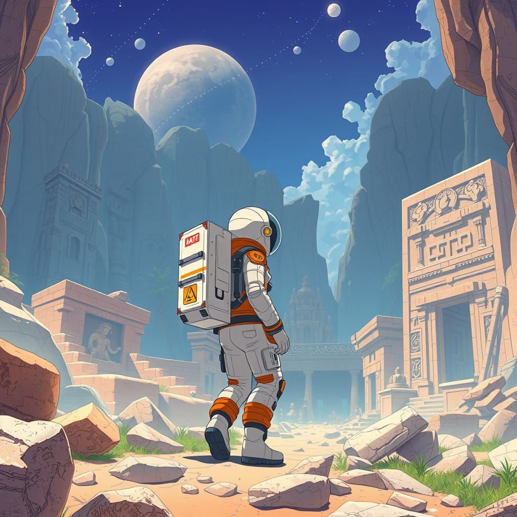 Anime Astronaut Discovers Ancient Ruins