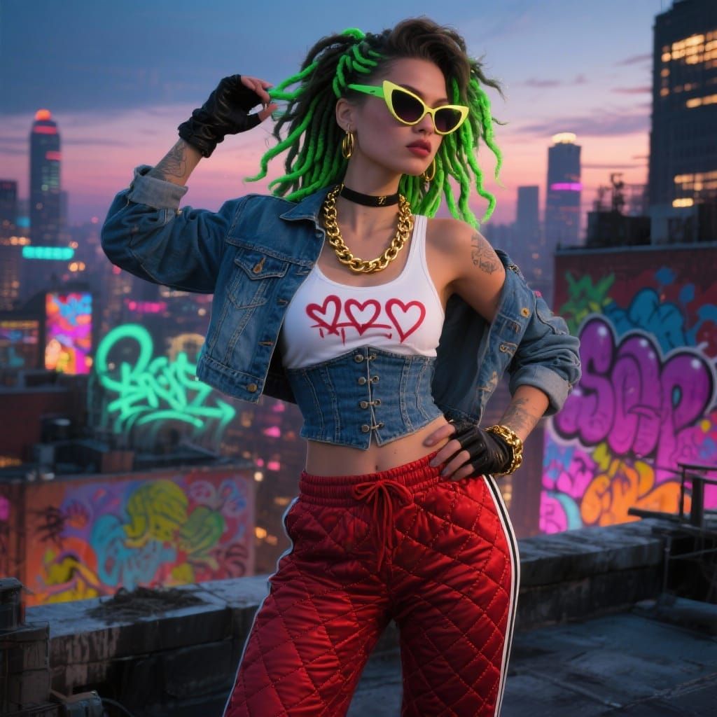 Street Style Diva Blends 1950s Glamour With Graffiti Edge