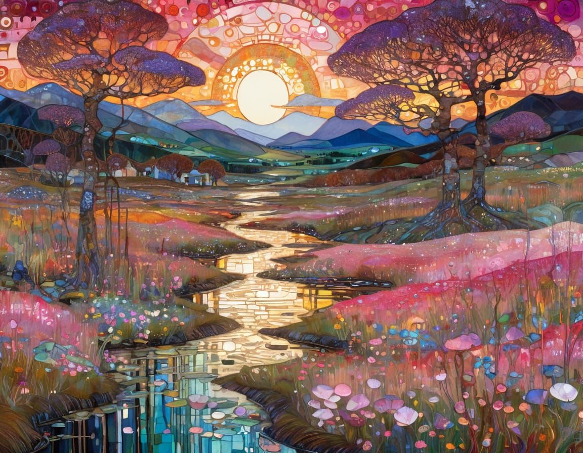 Surreal Scottish Spring Blooms in Vibrant Pink