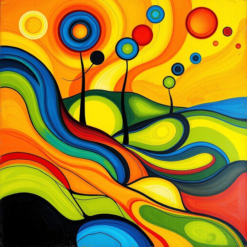 Ethereal Surrealist Landscape in Vibrant, Expressionist Styl...