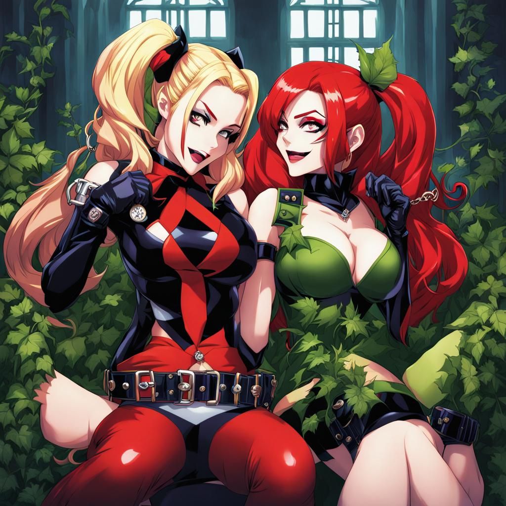 Harley Quinn and Poison Ivy: Anime Style