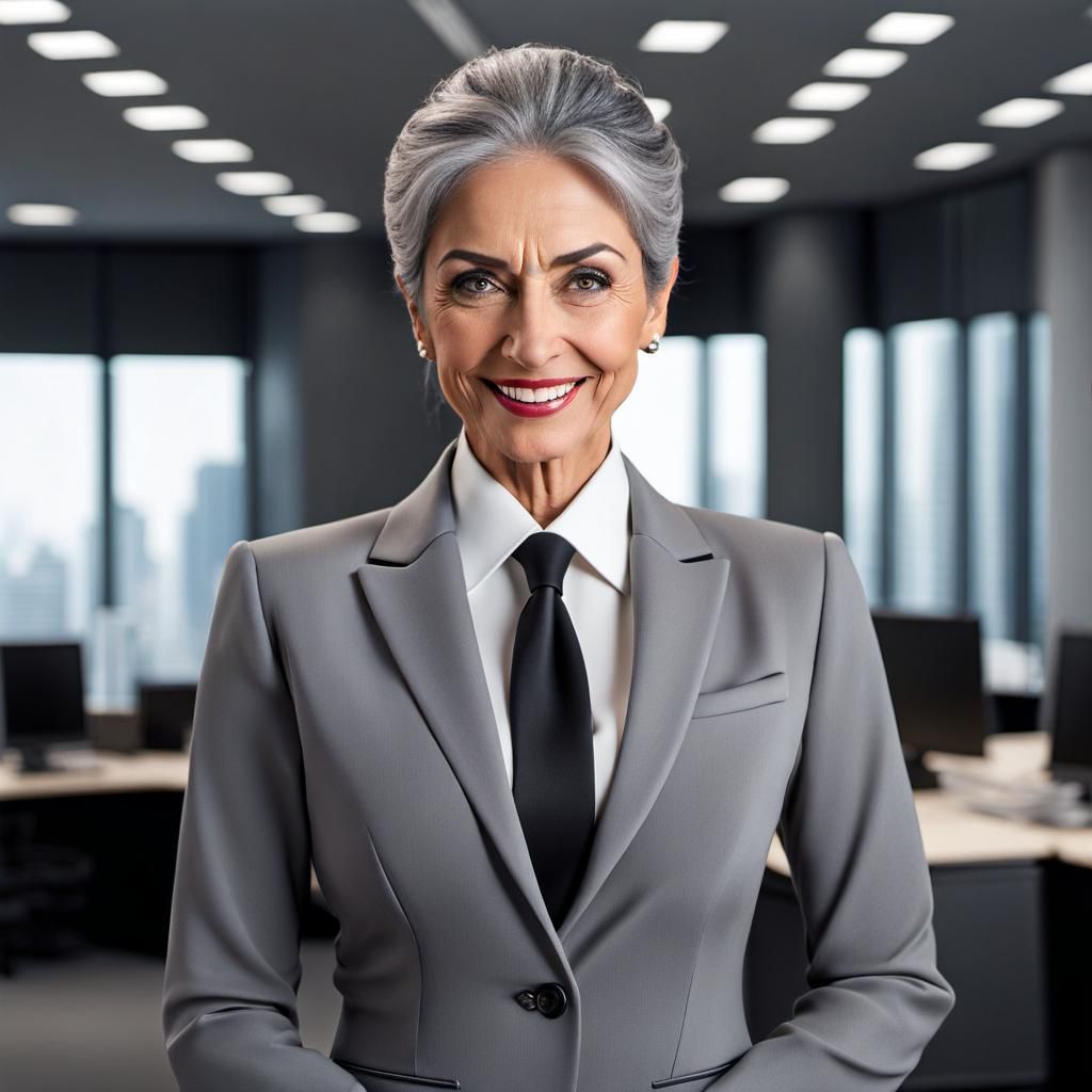 Middle Eastern Woman in Office, Realistic Digital Portrait