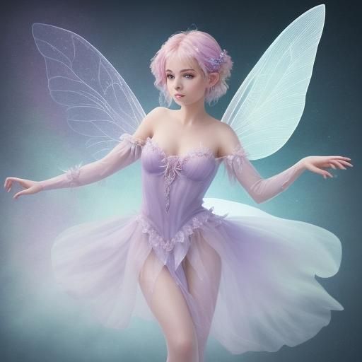 Ethereal Sugar Fairy with Delicate Wings