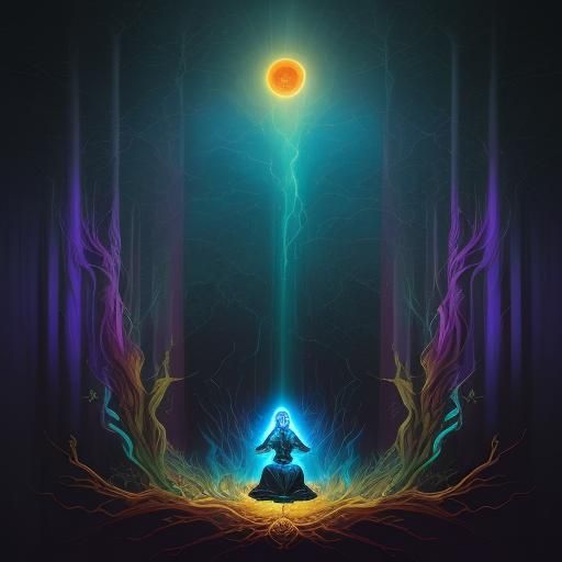 Ethereal Feminine Figure with Shattered Aura