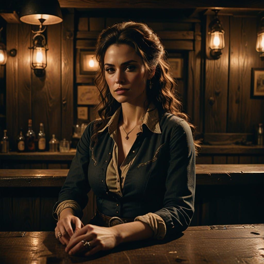 Sultry Outlawess in Smoky Saloon