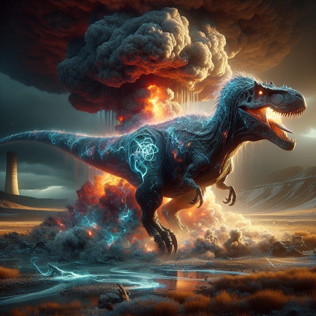 Magical Tyrannosaurus Rex Emerges After Nuclear Blast