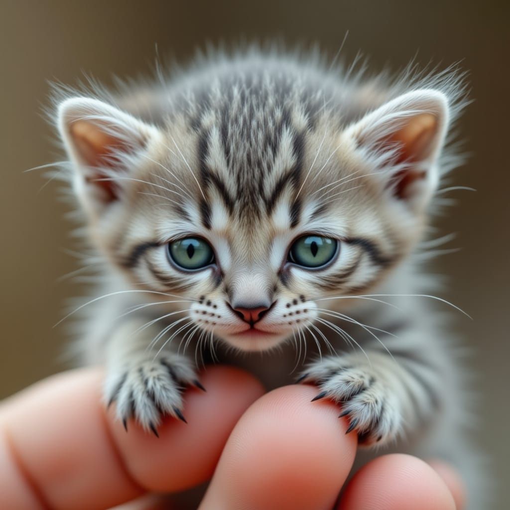 Delicate Finger Kitties in Impasto Style