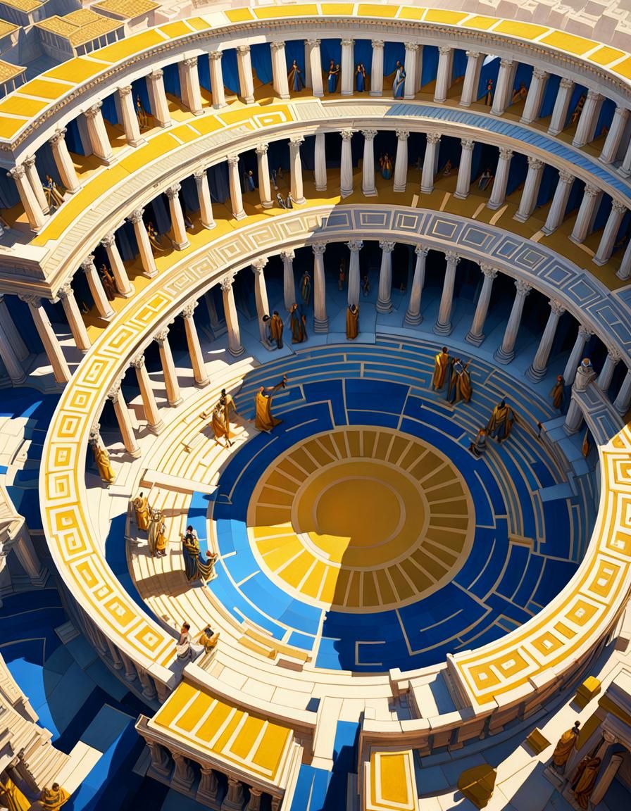 Scholars Debate in Greek Forum, Art Nouveau Style