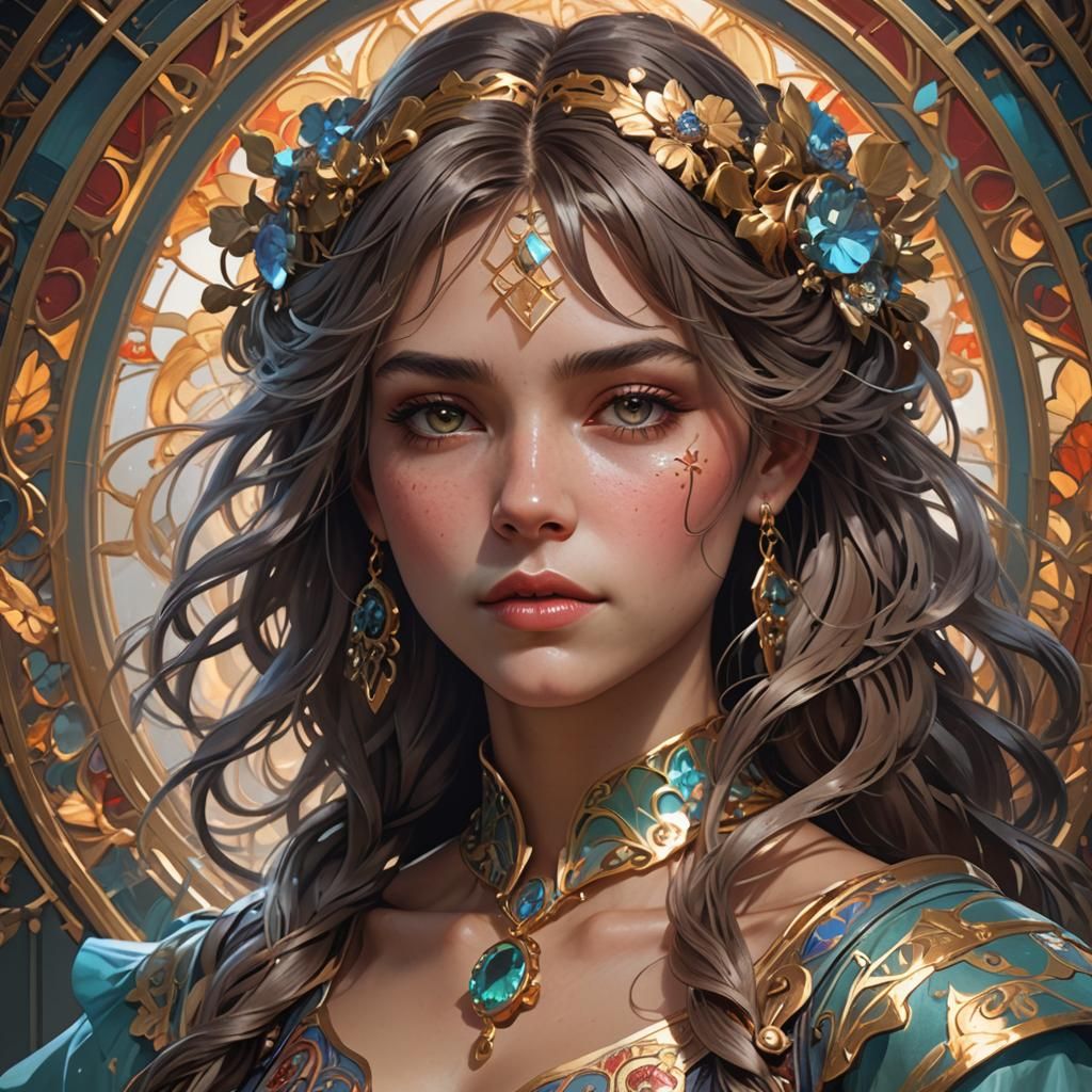 Beautiful Key Portrait in Hyperdetailed Style