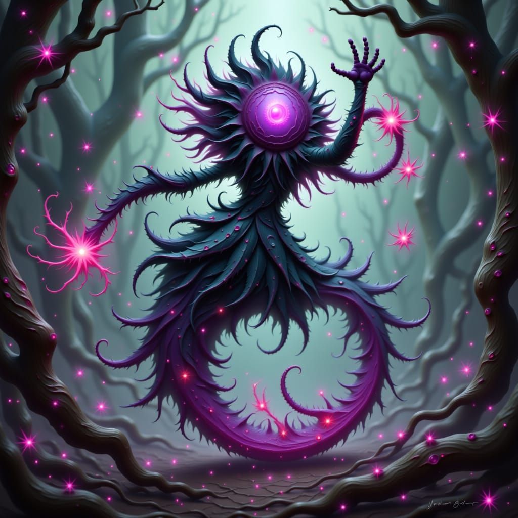 Playful Darkness Elemental Dancing in Swirling Shadows