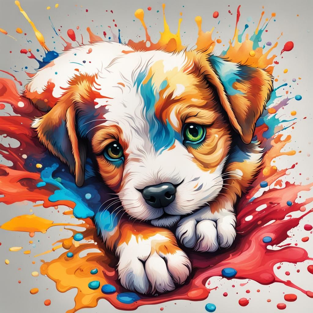 Cute Puppy Showing Belly as Splash Art