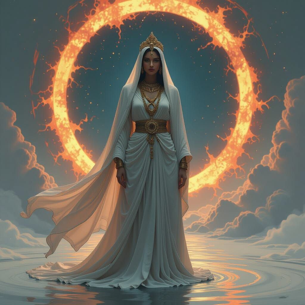 Goddess in Mystical Realm: Digital Art