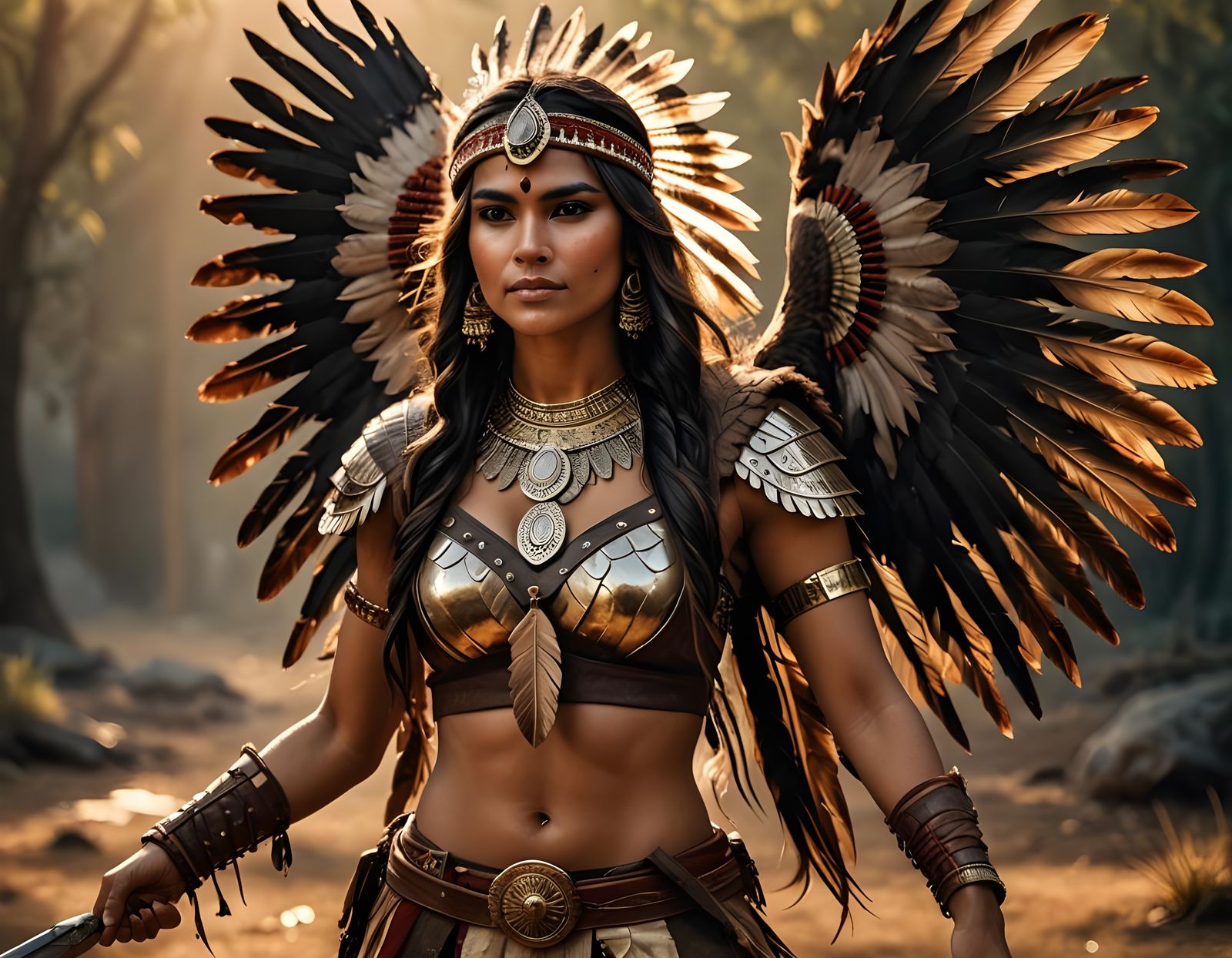 Vibrant Indian Warrior Maiden in Stunning Hyperrealistic Por...