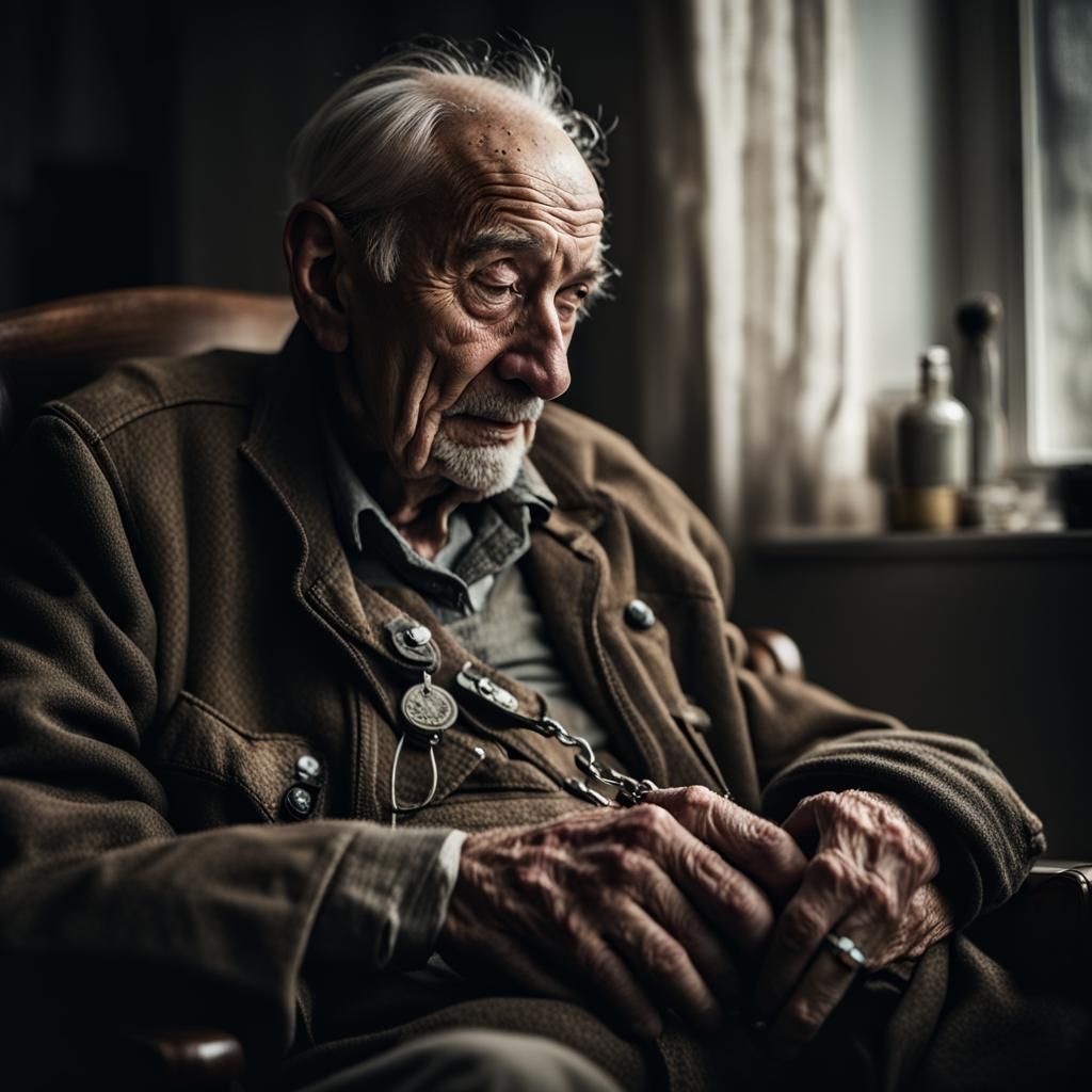 WWII Veteran's Grief: Poignant Portrait