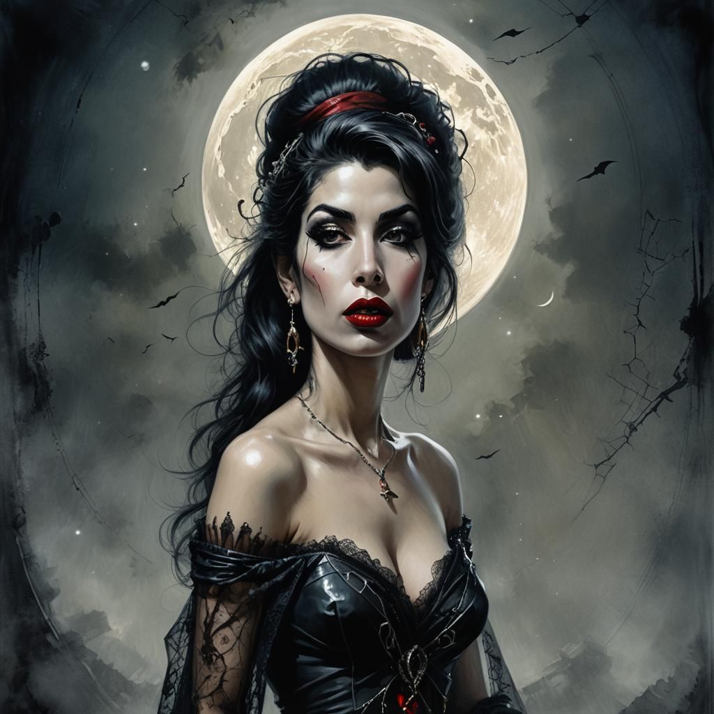 Dark Witch Portrait in Luis Royo Style