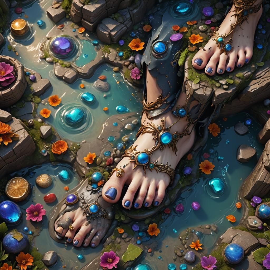Detailed Toes in a Fantastical Matte Painting
