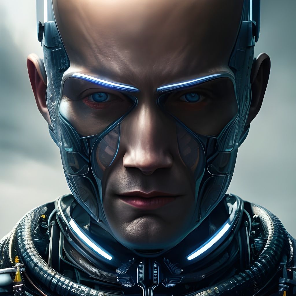 Psychedelic Robot Android Portrait in 8k Resolution